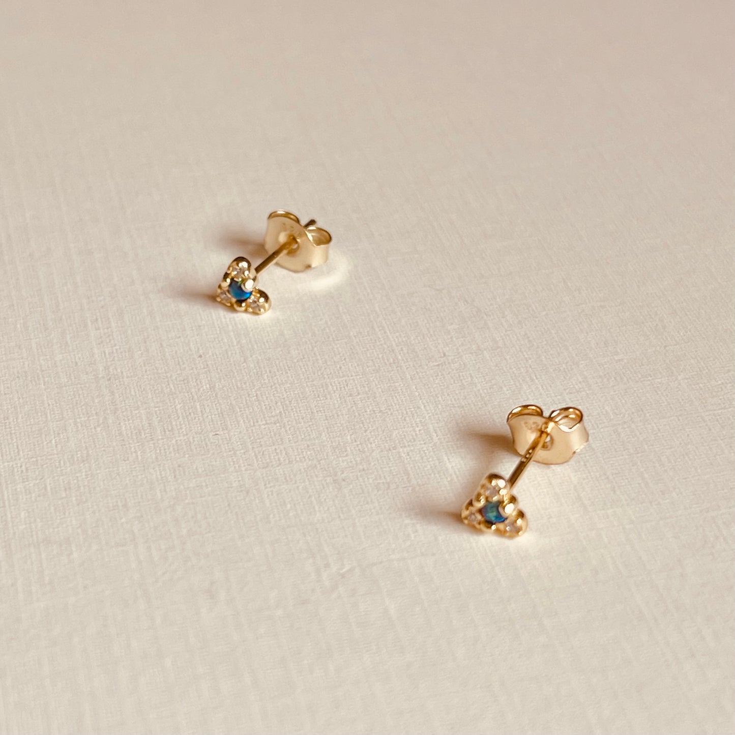 Gold Blue Opal cluster Earrings