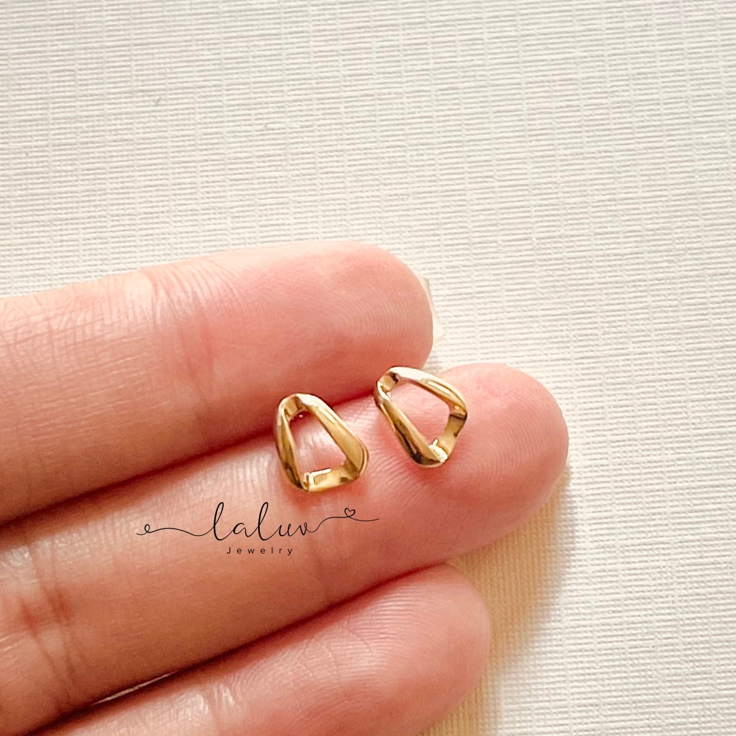 9k Solid Gold Geometric Style Earrings