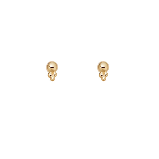 Gold Dainty Boho Beaded Cluster Stud Earrings