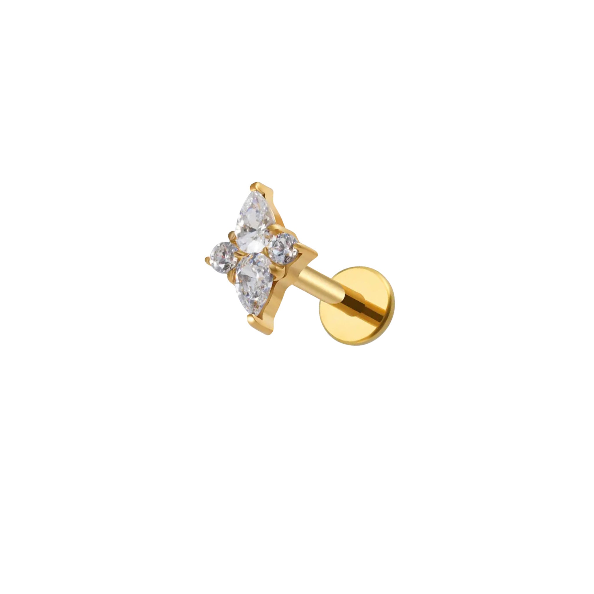 Claire's Rose Gold Titanium Cubic Zirconia 6MM Round Stud Earrings |  Hamilton Place