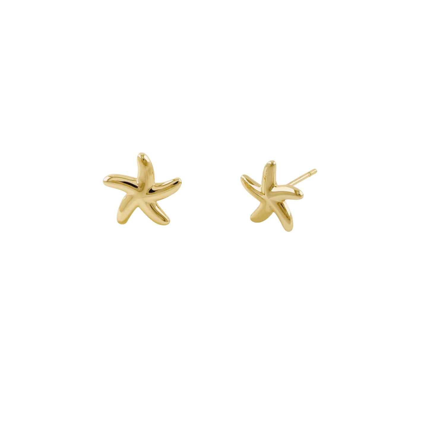 14k Solid Gold Starfish Studs